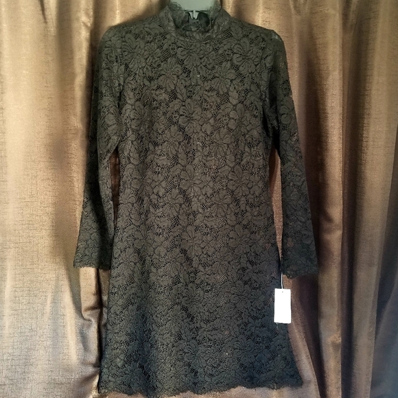 Prosecco Floral Lace Overlay Dress - Picture 1 of 9